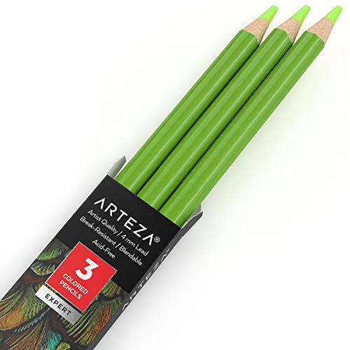 Photo 1 of ARTEZA Colored Pencils, Pack of 6, A600 Lime Green, Soft Wax-Based Cores, Ideal for Drawing, Sketching, Shading & Coloring
