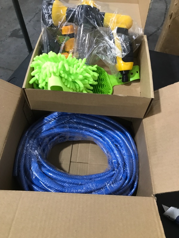 Photo 1 of 65FT / 20M Hose With 8 in1 Car Wash Brush Foam Gun Garden Hose Nozzle Foam Cannon Bottle Soap Sprayer