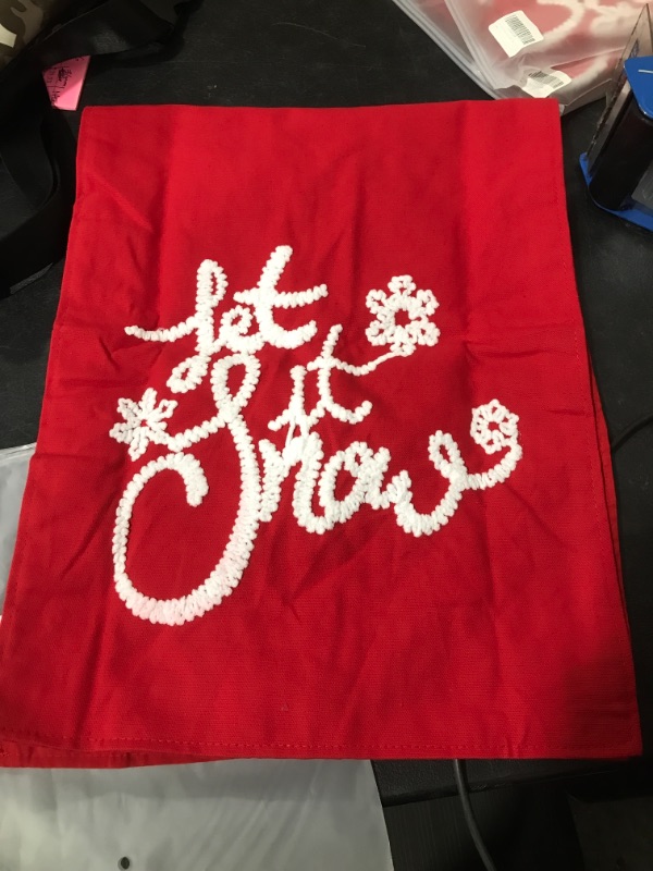 Photo 1 of 14x72" LET IT SNOW TABLE RUNNER 