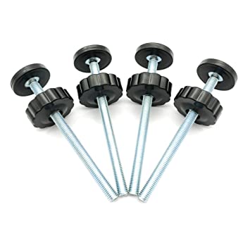 Photo 1 of 4 Pack 8MM Baby Gate Threaded Spindle Rod, Replacement Hardware Parts Kit for Pet & Dog Pressure Mounted Safety Gates - Extra Long Wall Mounting Accessories Screws Rods Adapter Bolts Black
