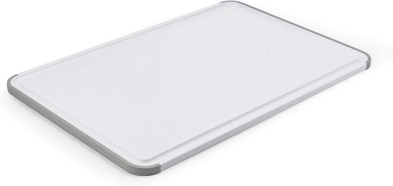 Photo 1 of 
KitchenAid Classic Plastic Cutting Board with Perimeter Trench and Non Slip Edges, Dishwasher Safe, 12 inch x 18 inch, White and Gray 