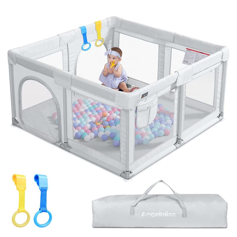 Photo 1 of ANGELBLISS Baby Playpen, Large Baby Playard, Indoor & Outdoor Kids Activity Center with Anti-Slip Base, Sturdy Safety Play Yard with Breathable Mesh,...
