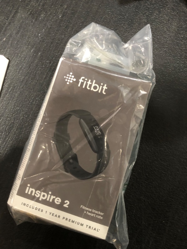Photo 2 of Fitbit Inspire 2 Health & Fitness Tracker with a Free 1-Year Fitbit Premium Trial, 24/7 Heart Rate, Black/Black, One Size (S & L Bands Included) Black 1 Count (Pack of 1)
