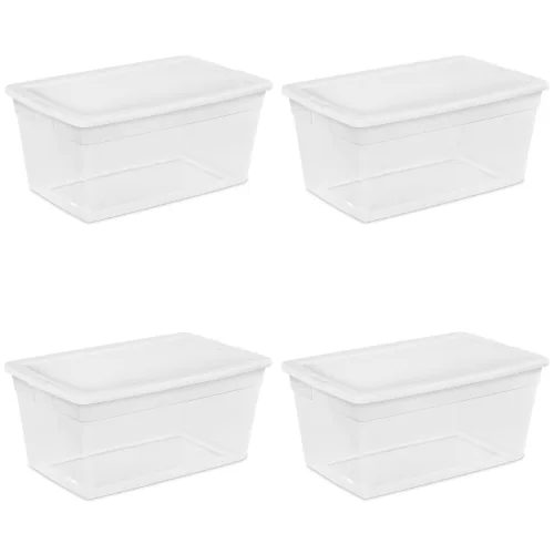 Photo 1 of 15IN X 10.5IN 4 PACK CLEAR STORAGE BOXES WITH LIDS