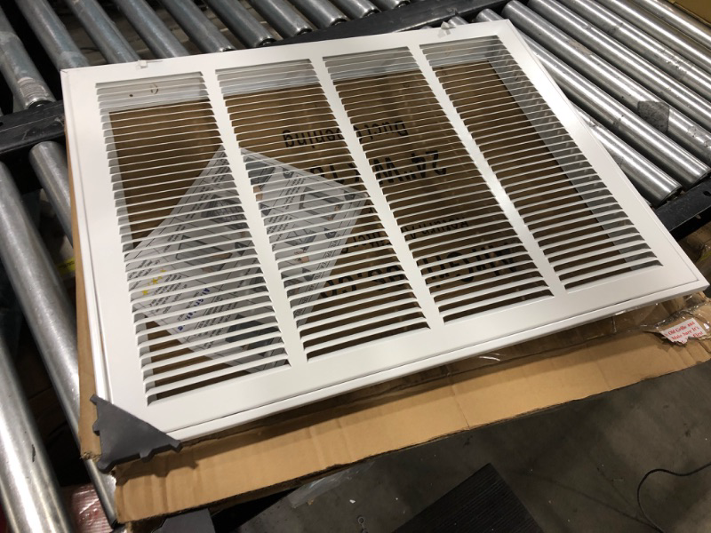 Photo 2 of 24"W x 18"H [Duct Opening Size] Steel Return Air Filter Grille (AGC Series) Removable Door, for 1-inch Filters, Vent Cover Grill, White, Outer Dimensions: 26 5/8"W X 20 5/8"H for 24x18 Opening Duct Opening Size: 24"x18"
