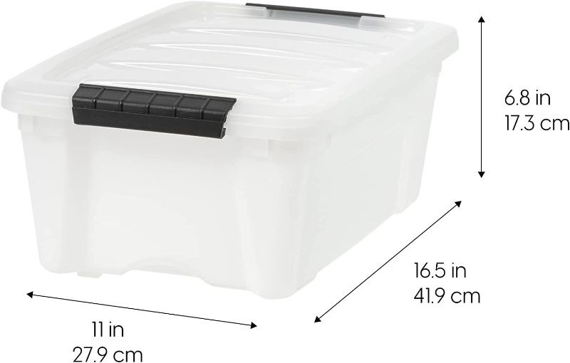 Photo 1 of 12 Qt. Plastic Storage Container Bin with Secure Lid and Latching Buckles