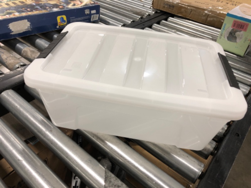 Photo 2 of 12 Qt. Plastic Storage Container Bin with Secure Lid and Latching Buckles