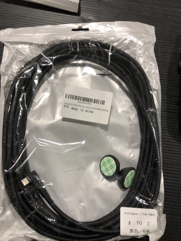 Photo 2 of 20ft Oculus Link Cable for Quest 2,High Speed Data Transfer & Fast Charging Cable,USB C 3.2 Gen1 Cord for VR Headset and Gaming PC,with 4 Cable Clips