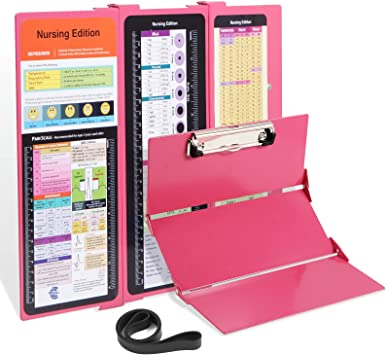 Photo 1 of Nursing Clipboard with Medical Edition Cheat Sheets 3 Layers Nurse Clip Boards Notepad for Students, Nurses and Doctors Pink