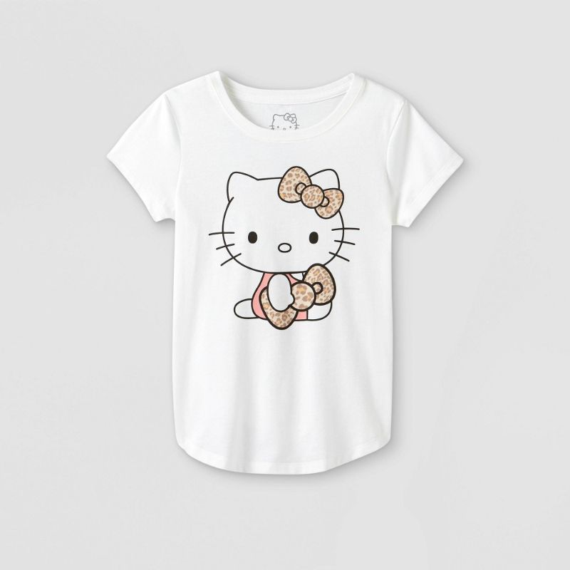 Photo 1 of Girls' Hello Kitty Short Sleeve Graphic T-Shirt - Off-White - XS 
