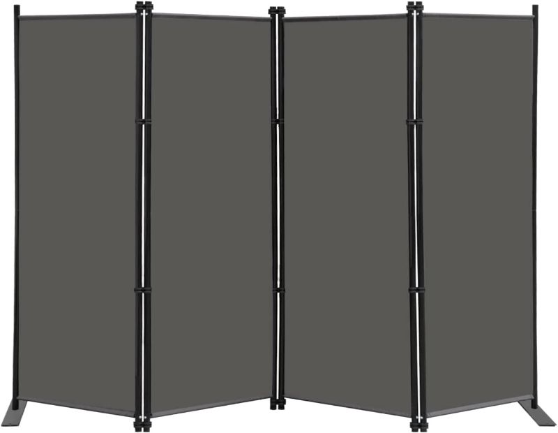 Photo 1 of 4 Panel Room Divider Folding Privacy Screen with Wider Support Feet 6Ft Tall Partition Room Separator
