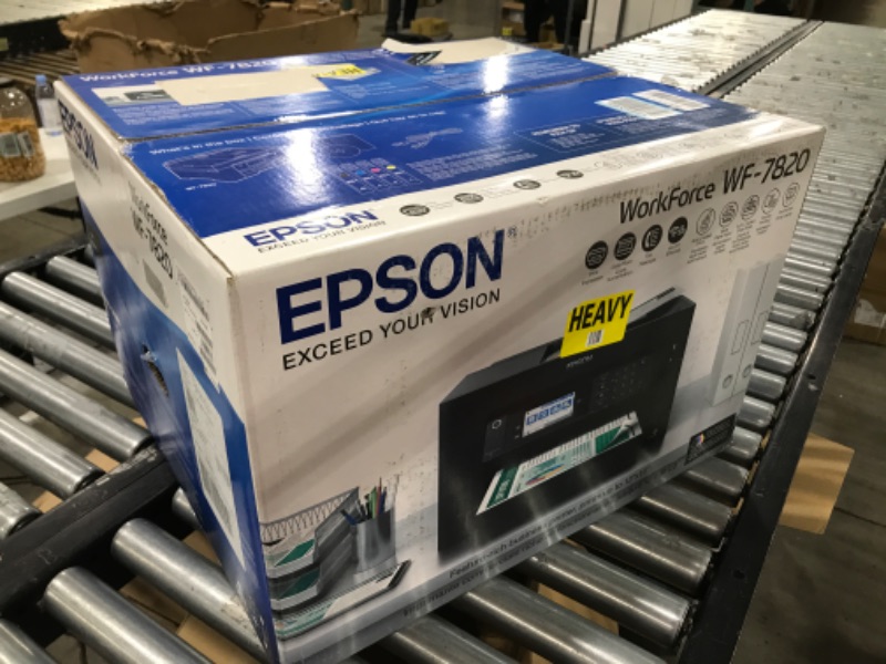 Photo 6 of Epson WorkForce Pro WF-7820 Wireless All-in-One Wide-format Printer with Auto 2-sided Print up to 13" x 19", Copy, Scan and Fax, 50-page ADF, 250-sheet Paper Capacity, 4.3" screen, Works with Alexa
OPEN BOX FOR PHOTOS 