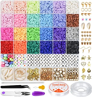 Photo 1 of 4460 Pcs Clay Flat Beads for Jewelry Making, 20 Colors 6mm Flat Round Polymer Clay Beads with Pendant and 4 Roll Elastic Strings, Bead Bracelet Kit for Bracelets Necklace Earring DIY https://a.co/d/5D6YvAp