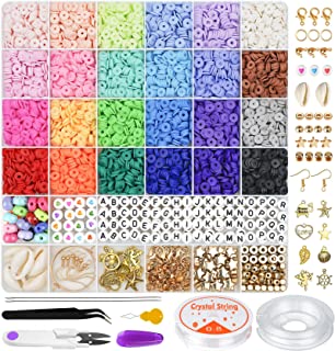 Photo 1 of 4460 Pcs Clay Flat Beads for Jewelry Making, 20 Colors 6mm Flat Round Polymer Clay Beads with Pendant and 4 Roll Elastic Strings, Bead Bracelet Kit for Bracelets Necklace Earring DIY https://a.co/d/9ODgLaK