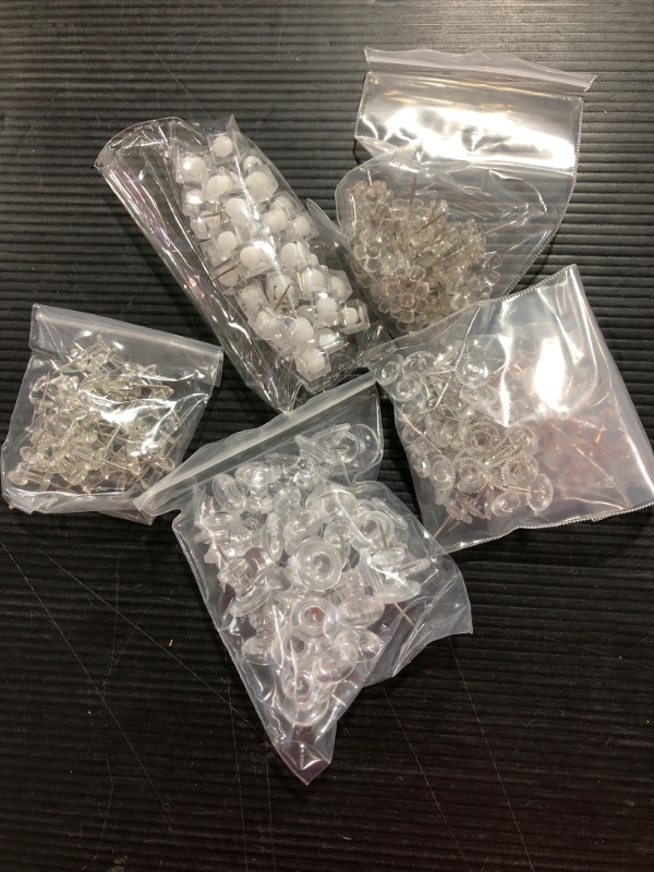 Photo 1 of 240 Pcs Clear Push Pin for Classroom/Corkboard