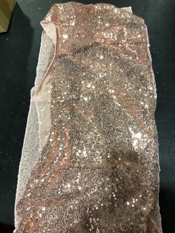 Photo 2 of 2 Pack 12 x 108 inches Sequin Table Runner for Birthday Wedding Bridal Shower Baby Shower Bachelorette Holiday Celebration Party Decorations Tables Supplies (2, Rose Gold) https://a.co/d/0L9WzAi