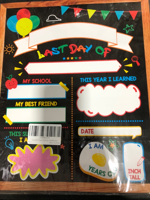 Photo 2 of 14 Pack First Day of School Board Sign, 12" x 10" Back to School Signs for Preschool/Pre-K/Kindergarten, 1st and Last Day of School  Reusable Double Sided Photo Prop 