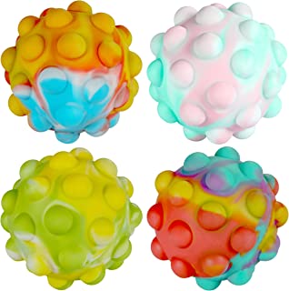 Photo 1 of 4 Pack Stress Balls Fidget Toys - Push Popping Bubbles 3D Fidgets Stress Balls,Silicone Pop Bubble Fidgets Sensory Toy Stress Relief and Anxiety for Kids Adults,Autism and Hand Therapy Game Balls https://a.co/d/6ksm9sd