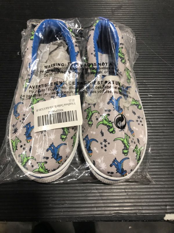 Photo 1 of Dinosaurs Slip On Sneakers Shoes Size 3Y Kids Komforme Blue Green Gray NEW Size 8