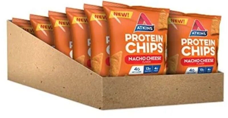 Photo 1 of 12-Pack Atkins Protein Chips, Nacho Cheese, Keto Friendly, Baked Not Fried 1.1oz
BB 11/04/22
