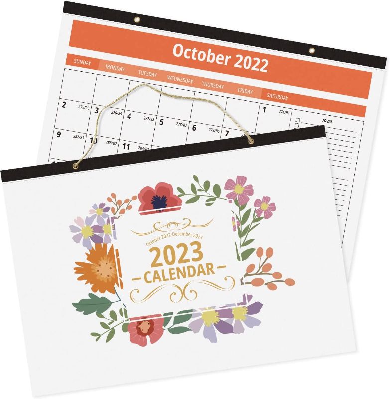 Photo 1 of Kisdo Large Wall Calendar 2022-2023(16.3”x11.4”) , Desk Calendar with to-do list and notes, 15 Months Calendar from Oct.2022 - Dec. 2023, 2022-2023 Calendar With Julian Dates for Home Schooling Plan & Schedule 