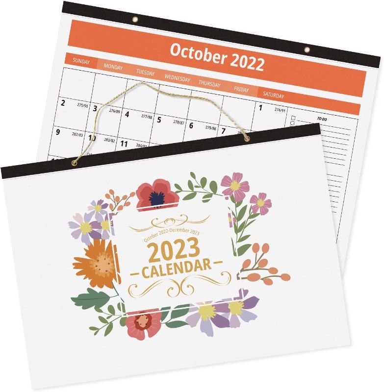 Photo 1 of Kisdo Large Wall Calendar 2022-2023(16.3”x11.4”) , Desk Calendar with to-do list and notes, 15 Months Calendar from Oct.2022 - Dec. 2023, 2022-2023 Calendar With Julian Dates for Home Schooling Plan & Schedule