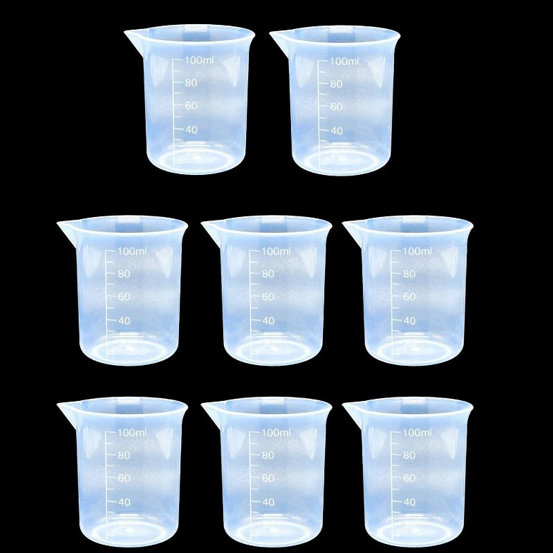 Photo 1 of 10 Pcs Epoxy Mixing Cups, 100ml/3.4oz Plastic Graduated Cup Clear Measuring Cup for Mixing Paint, Stain, Epoxy, Resin 