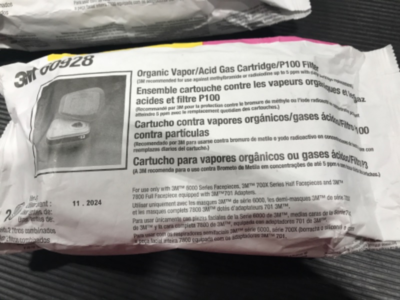 Photo 2 of 3M Organic Vapor/Acid Gas Cartridge/Filter 60928, P100