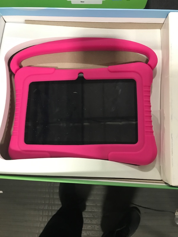 Photo 2 of Kids Tablet, Veidoo 7 inch Android Tablet PC, 1GB RAM 16GB ROM, Safety Eye Protection Screen, WiFi, Bluetooth, Dual Camera, Educational, Games, Parental Control APP, Tablet with Silicone Case(Pink)