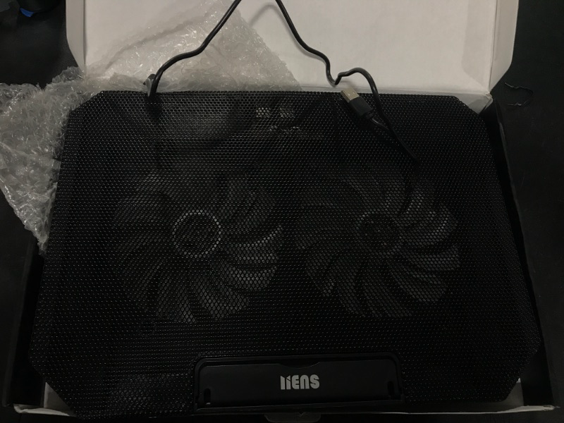 Photo 1 of LIENS Laptop Cooling Pad with Adjustable Height Two 5.1 Inches Fan 2 USB Ports Suitable for 12"-15.6" Laptops?Black?