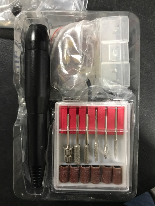 Photo 1 of AIRSEE Portable Electric Nail Drill Professional Efile Nail Drill Kit For Acrylic, Gel Nails, Manicure Pedicure Polishing Shape Tools with 11Pcs Nail Drill Bits and 56 Sanding Bands (D_Black)
