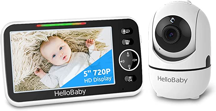 Photo 1 of Baby Monitor- 5" 720P HD Display Video Baby Monitor with Camera and Audio , Remote Pan&Tilt&Zoom, Feeder Alert, Night Vision, Lullaby Player,Long Range