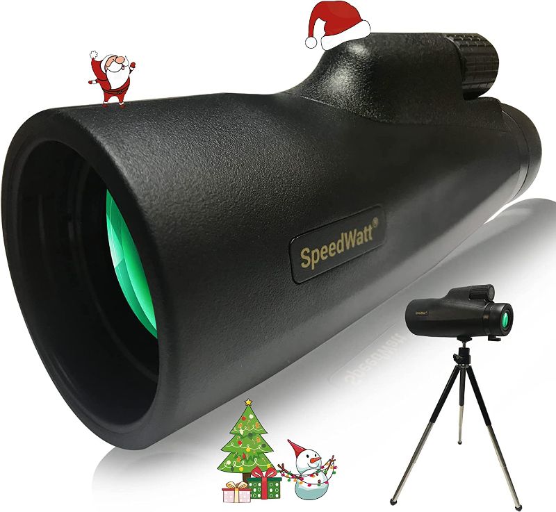 Photo 1 of Monocular Telescope 12X50, High Power Monocular with Smartphone Adapter & Upgraded Tripod, Handheld Telescope with Clear Low Light Vision for Star Watching FMC BAK4 Prism for Bird Watching, Camping
