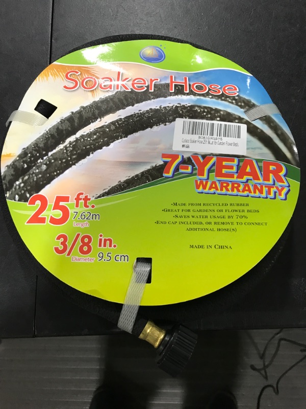 Photo 1 of 3/8’’ Soaker Hose 25 FT 50 FT Garden Soaker Hose with Push on Fittings Lead Drip Hose Saves 70?Water Heavy Duty Soaker Hose for Garden, Lawn