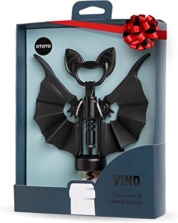 Photo 1 of  Vino Spooky Bat Wine Opener - 2-in-1 Wine & Beer Opener, Corkscrew & Bottle Opener - Wine Accessories & Gifts for Wine Lovers