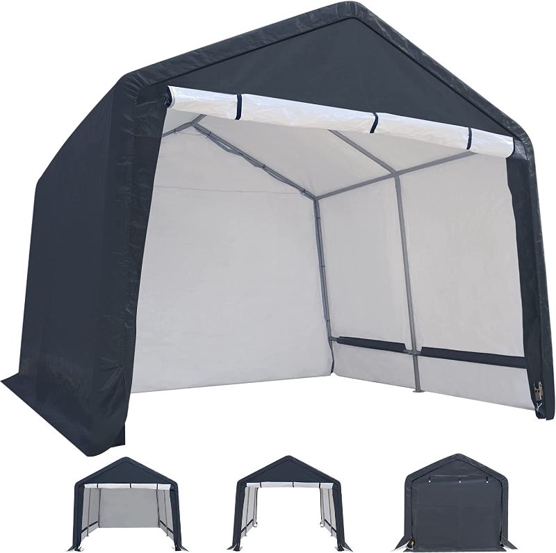 Photo 1 of 10x10 ft Outdoor Storage Shelter with Rollup Zipper Door