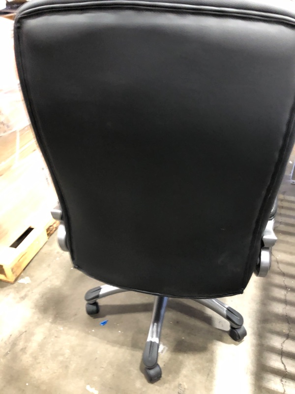 Photo 3 of Serta Big & Tall Executive Office Chair High Back All Day Comfort Ergonomic Lumbar Support, Bonded Leather, Black
