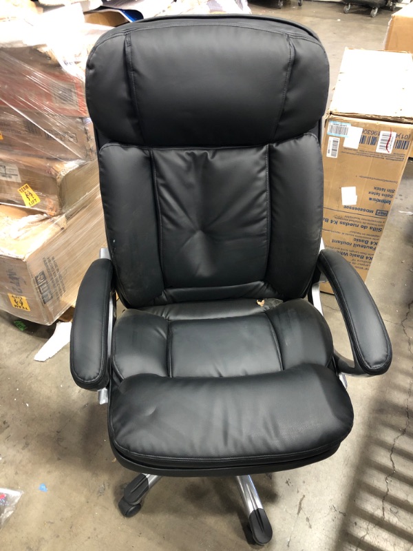 Photo 2 of Serta Big & Tall Executive Office Chair High Back All Day Comfort Ergonomic Lumbar Support, Bonded Leather, Black
