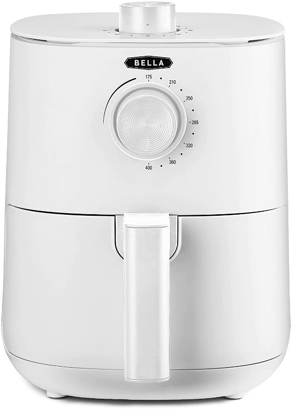 Photo 1 of BELLA 2.9QT Manual Air Fryer, No Pre-Heat Needed, No-Oil Frying, Fast Healthy Evenly Cooked Meal Every Time, Removeable Dishwasher Safe Non Stick Pan and Crisping Tray for Easy Clean Up, Matte White
