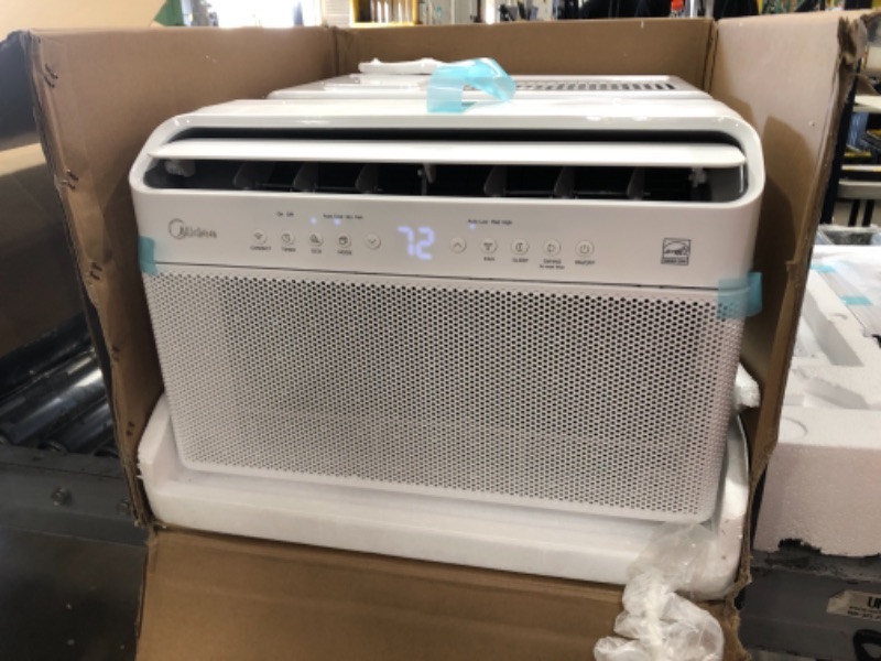 Photo 3 of Midea 8,000 BTU U-Shaped Smart Inverter Window Air Conditioner–Cools up to 350 Sq. Ft., Ultra Quiet with Open Window Flexibility, Works with Alexa/Google Assistant, 35% Energy Savings, Remote Control 19.17 x 21.97 x 13.46 inches

