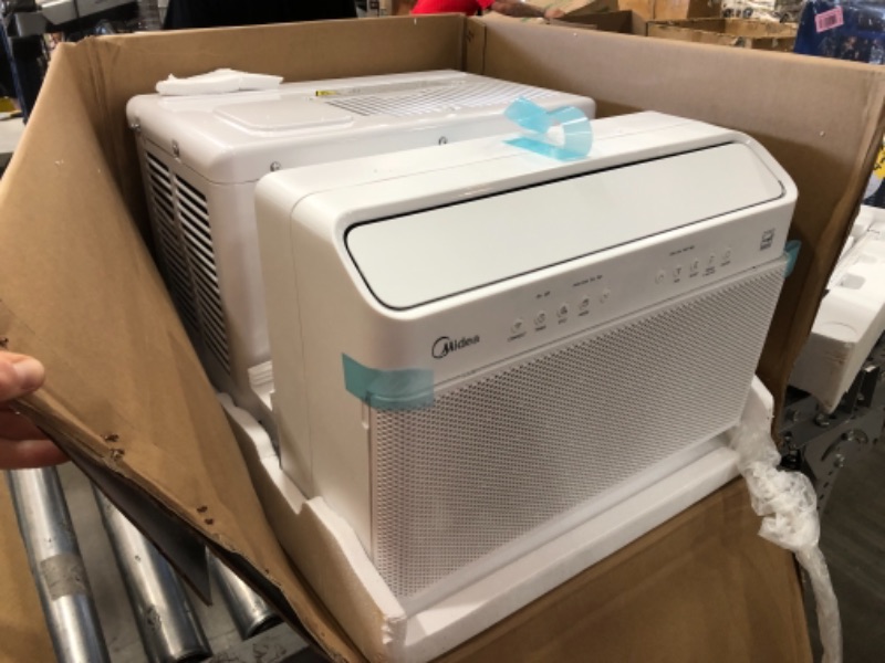 Photo 6 of Midea 8,000 BTU U-Shaped Smart Inverter Window Air Conditioner–Cools up to 350 Sq. Ft., Ultra Quiet with Open Window Flexibility, Works with Alexa/Google Assistant, 35% Energy Savings, Remote Control 19.17 x 21.97 x 13.46 inches

