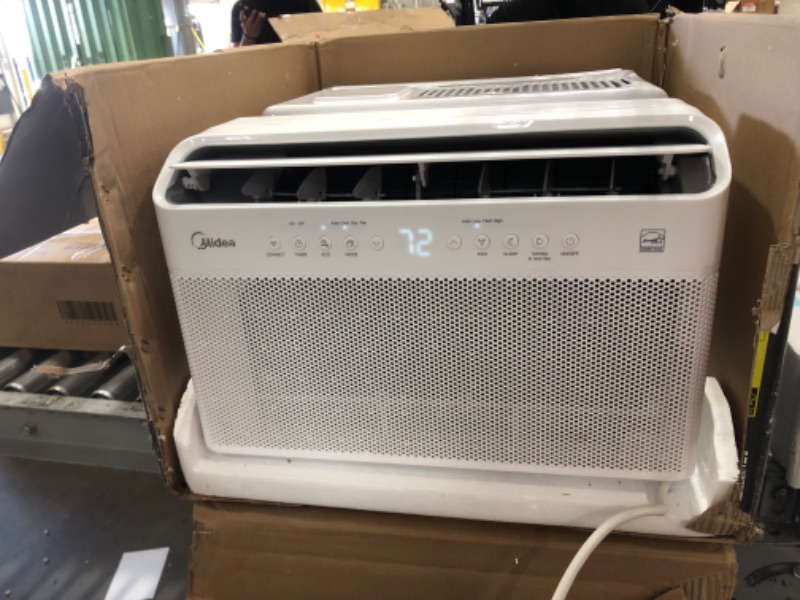 Photo 3 of Midea 8,000 BTU U-Shaped Smart Inverter Window Air Conditioner–Cools up to 350 Sq. Ft., Ultra Quiet with Open Window Flexibility, Works with Alexa/Google Assistant, 35% Energy Savings, Remote Control 19.17 x 21.97 x 13.46 inches

