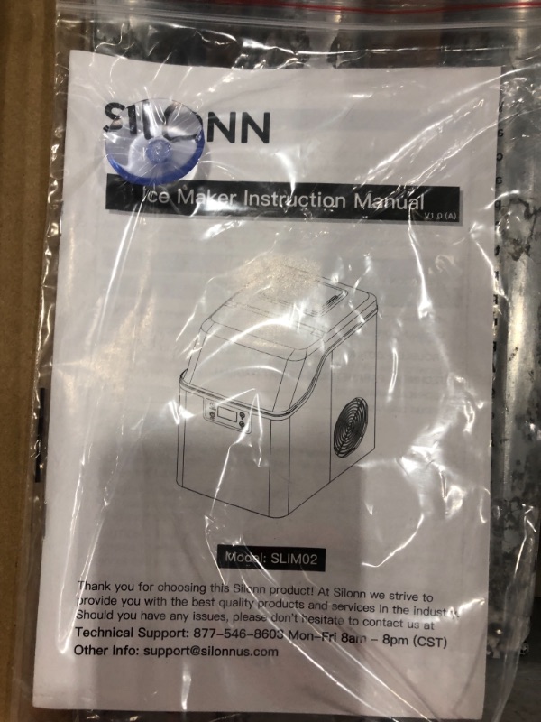 Photo 5 of USED: Silonn Countertop Ice Cube Ice Makers, 45lbs Per Day, Auto Self-Cleaning, 24 Pcs Ice Cubes in 13 Min, 2 Ways to Add Water, Compact Ice Machine for Home Office Bar Party SLIM02
10 x 14 x 15 inches
