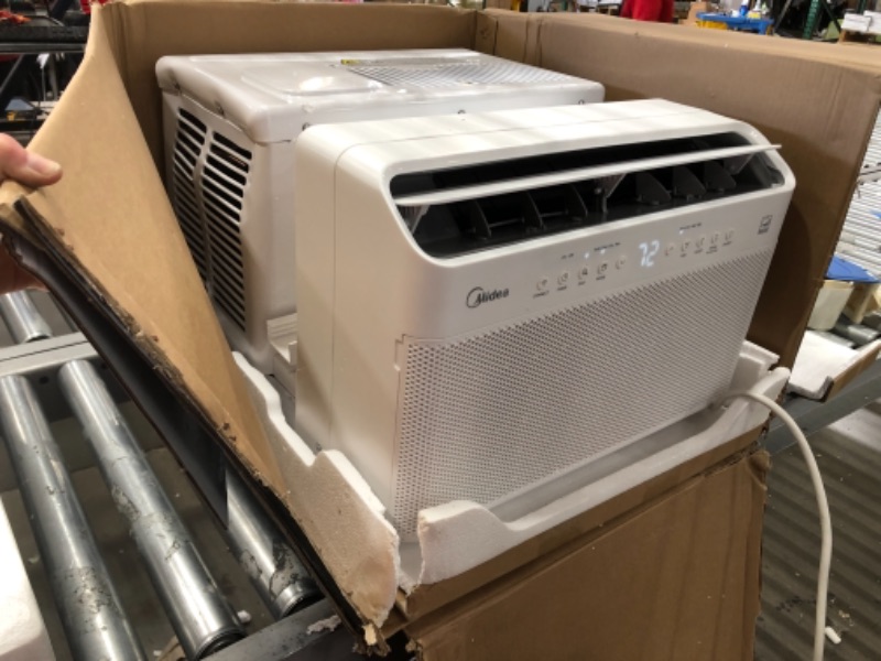 Photo 3 of Midea 8,000 BTU U-Shaped Smart Inverter Window Air Conditioner–Cools up to 350 Sq. Ft., Ultra Quiet with Open Window Flexibility, Works with Alexa/Google Assistant, 35% Energy Savings, Remote Control 19.17 x 21.97 x 13.46 inches

