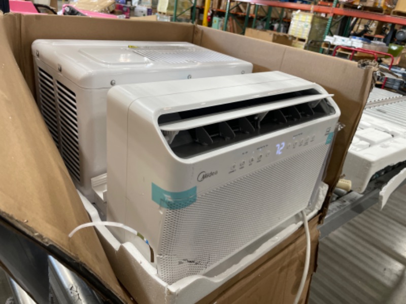 Photo 3 of USED: Midea 8,000 BTU U-Shaped Smart Inverter Window Air Conditioner–Cools up to 350 Sq. Ft., Ultra Quiet with Open Window Flexibility, Works with Alexa/Google Assistant, 35% Energy Savings, Remote Control
