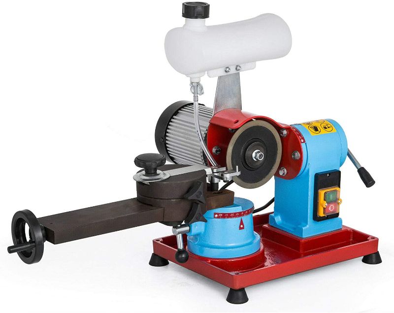 Photo 1 of VEVOR Round Circular Saw Blade Grinder Machine 110V 370W Rotary Angle Mill Sharpener 125mm Electric Saw Blade Sharpener Machine for Sharpening Carbide Tipped Saw Blades (W/Water Tank)
