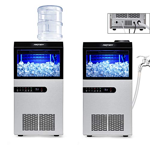 Photo 1 of Artidy Commercial Ice Maker Machine, 100LBS/24H Clear Ice Cube, Stainless Steel Under Counter Ice Maker, 33lbs Ice Storage Capacity Ideal for Home, Of
