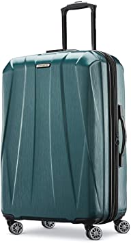 Photo 1 of Samsonite Centric 2 Hardside Expandable Luggage with Spinner Wheels, Emerald Green, Checked-Medium 24-Inch
