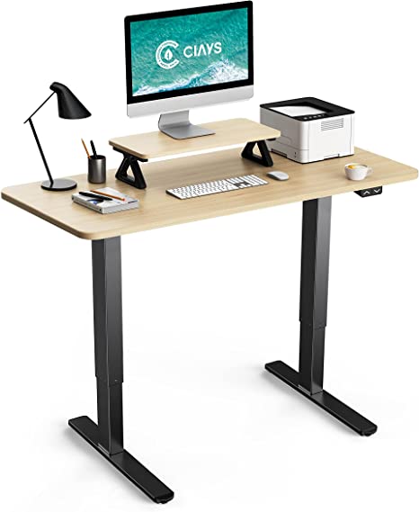 Photo 1 of **PARTS ONLY**
Ciays 48" Electric Standing Desk, Ergonomic Height Adjustable Desk with Small Table for Home and Working, 48 x 24 inch Sit Stand Desk, Computer Workstation with Maple
