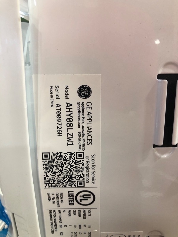 Photo 5 of ***damaged***
GE AHY08LZ Smart Window Air Conditioner with 8000 BTU Cooling Capacity Wifi Connect 3 Fan Speeds 115 Volts 11.4 CEER and Fixed Chassis in White
